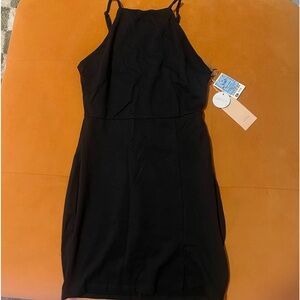 black halter dress